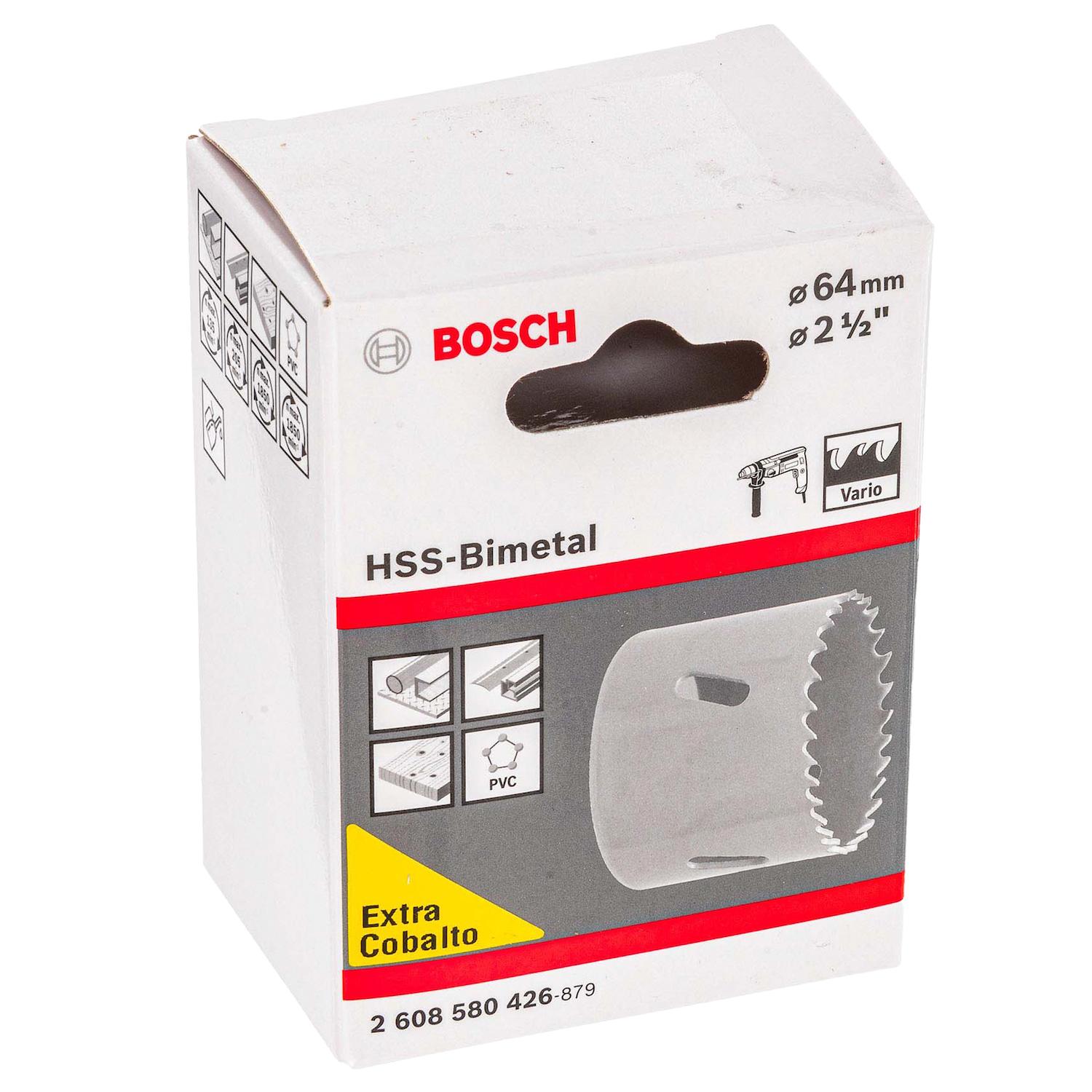 Sierra Copa HSS - Bimetálica 64mm (2 1/2'') CJ - Bosch - Herram.cl