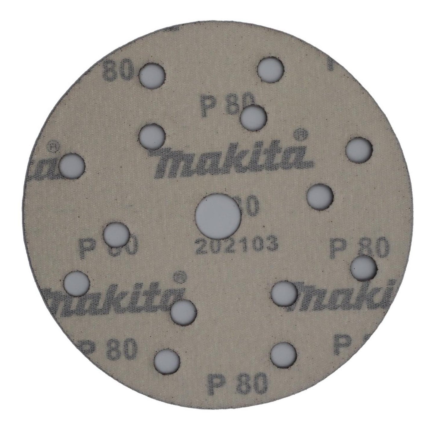 Pack 10 Discos Lija Con Velcro 150mm (6'') G80 - Makita - Herram.cl
