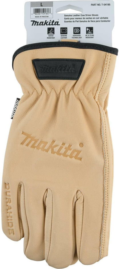 Guantes Cuero Makita T-04195 Trabajo Profesional L - Herram.cl