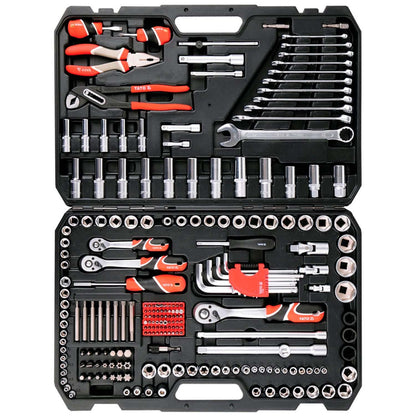 Juego de dados 1/4'';3/8'';1/2'' y herramientas 225 Pzs Yato - Herram.cl