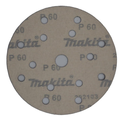 Pack 10 Discos Lija Con Velcro 150mm (6'') G60 - Makita - Herram.cl