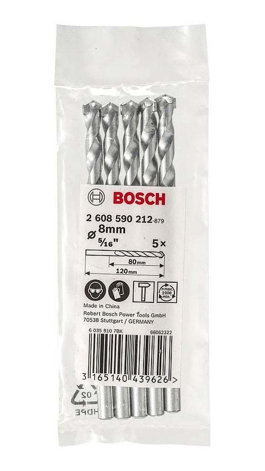 Pack 5 Brocas Concreto Bosch 8x80x120mm - Bosch - Herram.cl
