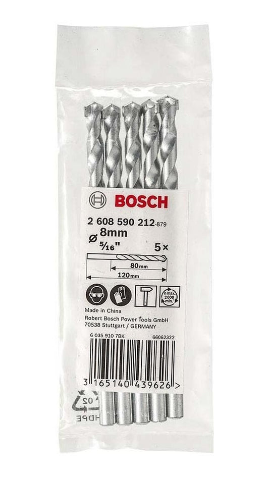 Pack 5 Brocas Concreto Bosch 8x80x120mm - Bosch - Herram.cl
