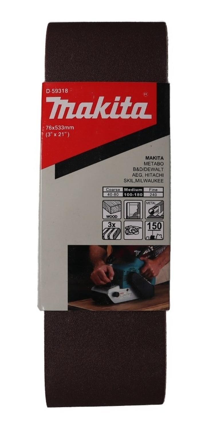 Pack 3 Lijas De Banda 3''x21'' (76x533mm) - Makita - Herram.cl
