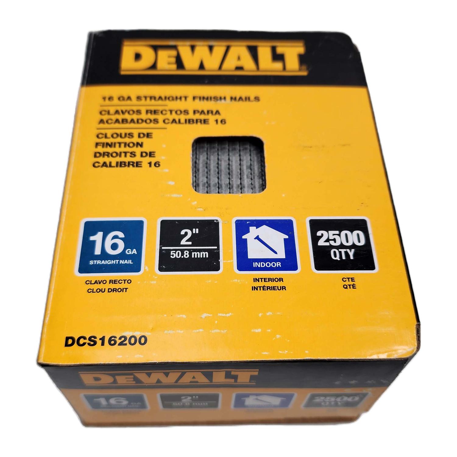 Clavo de Acabado 16GA 2'' 2500 Und (SCN616 - B2) - DeWALT - Herram.cl