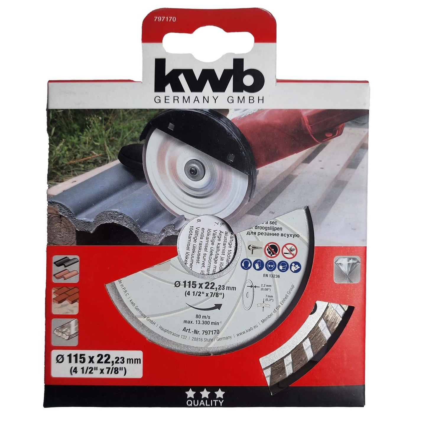Disco Diamantado Turbo Continuo 4 - 1/2''x2,2mm - KWB - Herram.cl