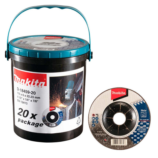 Pack Balde 20 Discos de Desbates Metal 4 1/2'' 6mm - Makita - Herram.cl