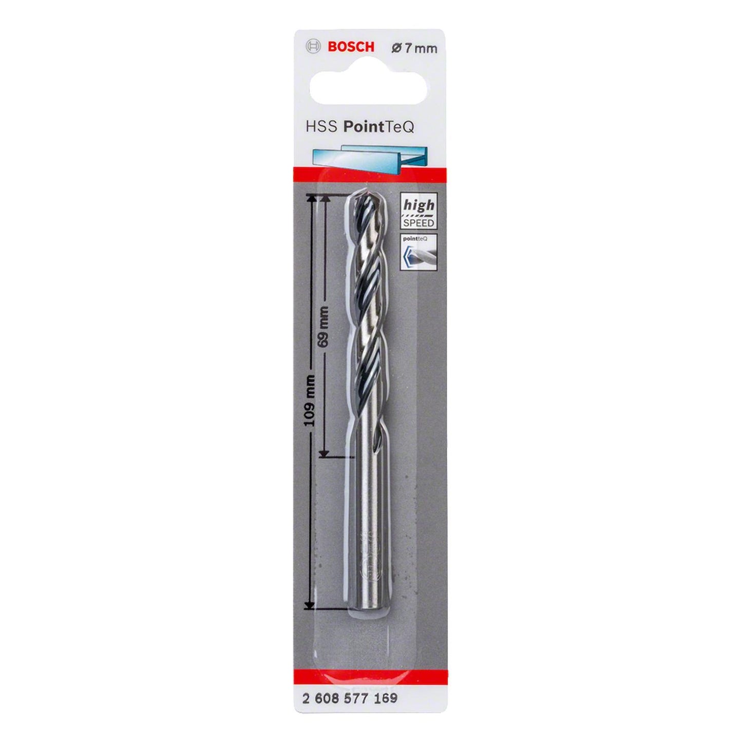 Broca Metal HSS PointeQ - 7.0mm - Blister - Bosch - Herram.cl