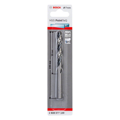 Broca Metal HSS PointeQ - 7.0mm - Blister - Bosch - Herram.cl