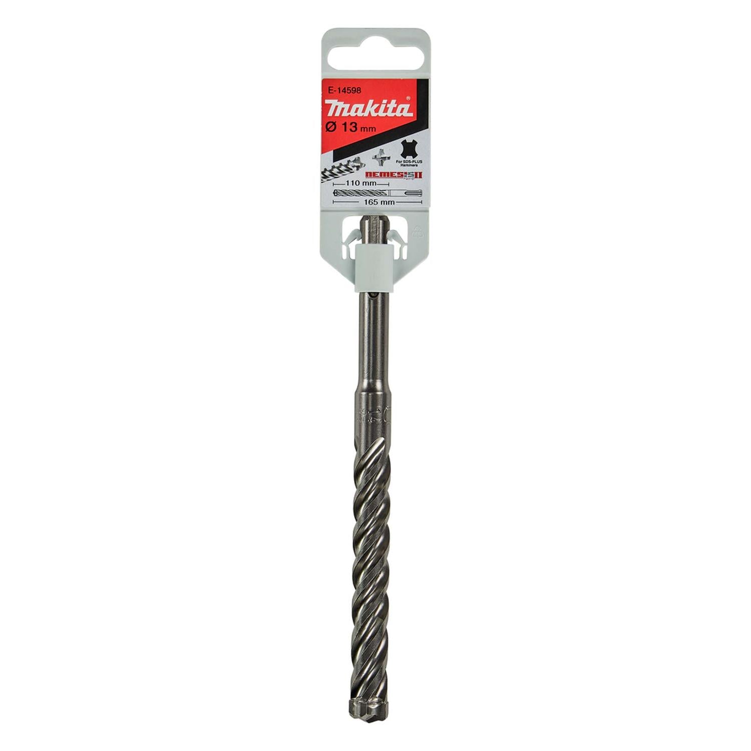 Broca SDS - Plus Nemesis II 13x165mm (4 Filos) - Makita - Herram.cl