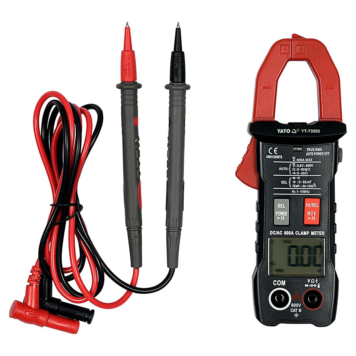 Pinza Amperimétrica True RMS AC/DC 600 A Yato YT-73093 - Herram.cl