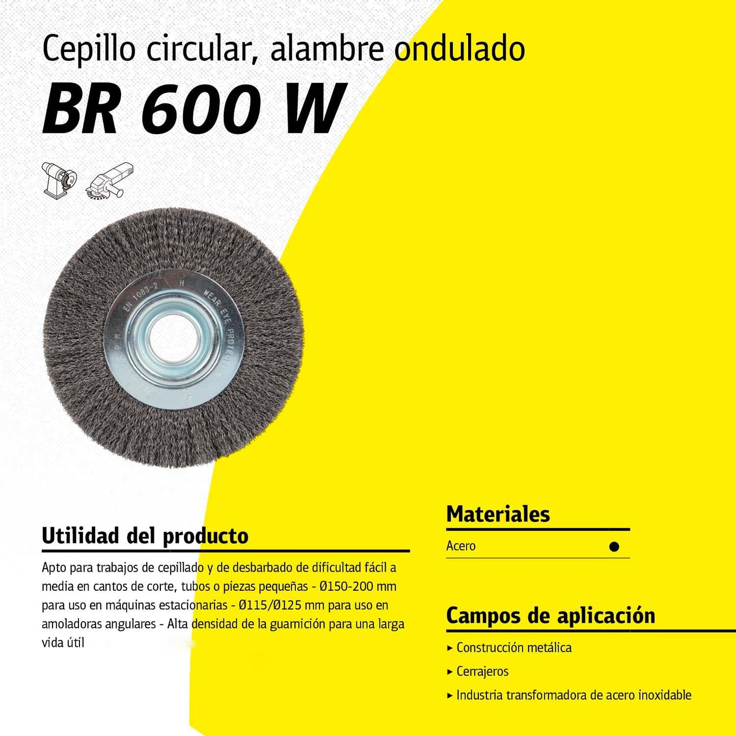 Grata Circular Ondulado BR600W 115x15mm / M14 - Klingspor - Herram.cl