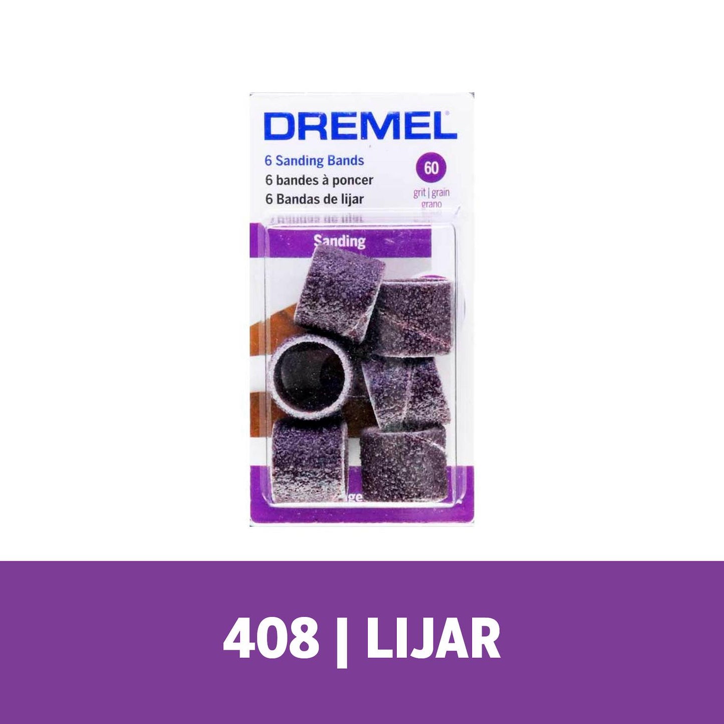 Tubo de Lija 12,7mm G60 (408) 6 Pzas - Dremel - Herram.cl
