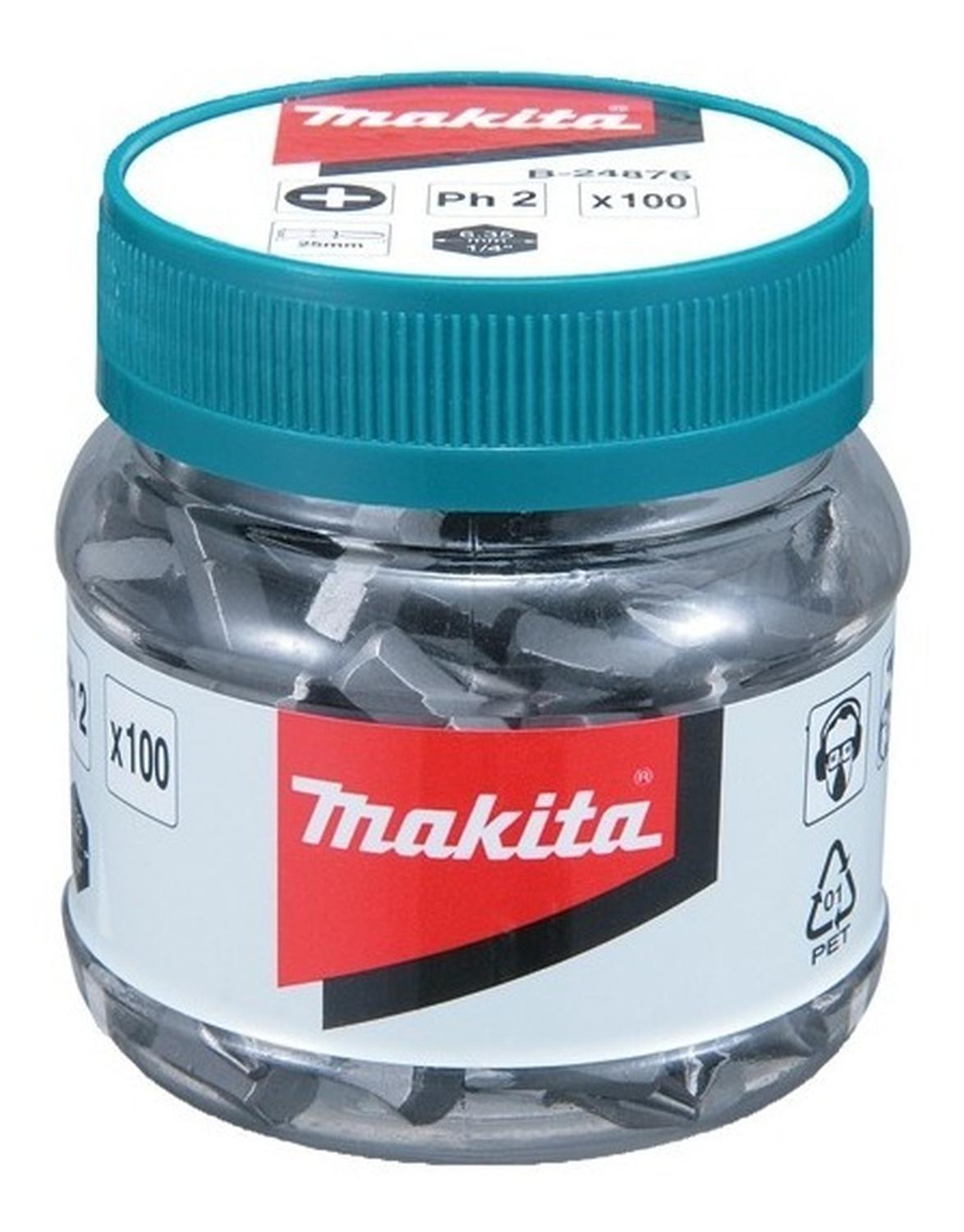 Set 100 Puntas Atornillar PH2 - 25mm - Makita - Herram.cl