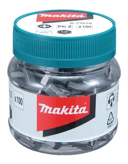 Set 100 Puntas Atornillar PH2 - 25mm - Makita - Herram.cl
