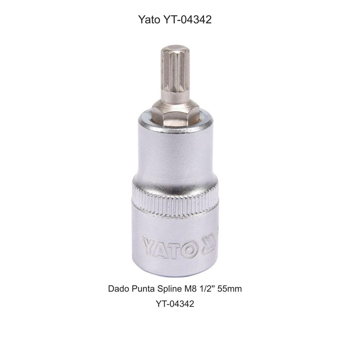 Dado Punta Spline M8 1/2'' 55mm Yato YT-04342 - Herram.cl