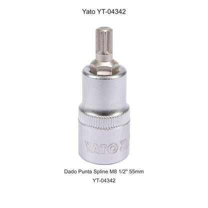 Dado Punta Spline M8 1/2'' 55mm Yato YT-04342 - Herram.cl