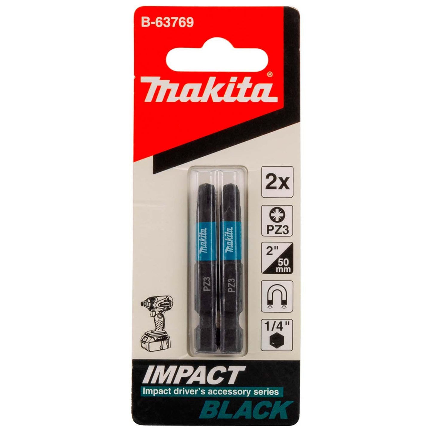 Puntas Impact Black PZ3 - 50mm 2 Pzas - Makita - Herram.cl