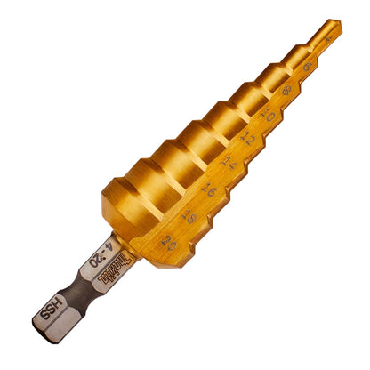 Broca Escalonada Espiral Recubri. Titanium 4 – 20mm - Makita - Herram.cl