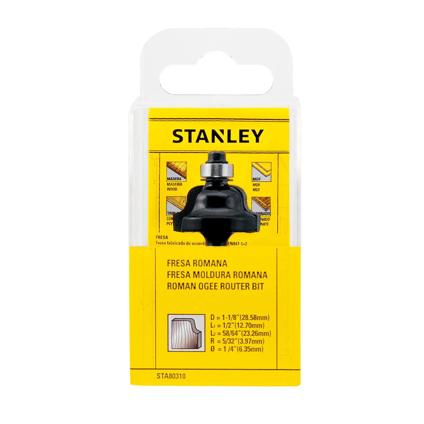 Fresa Romana Toma 1/4'' 1''x1/2'' - Stanley - Herram.cl