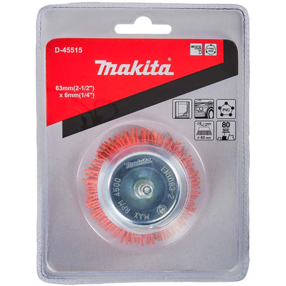 Grata Copa Nailon 63mm G80 Vástago 6mm - Makita - Herram.cl