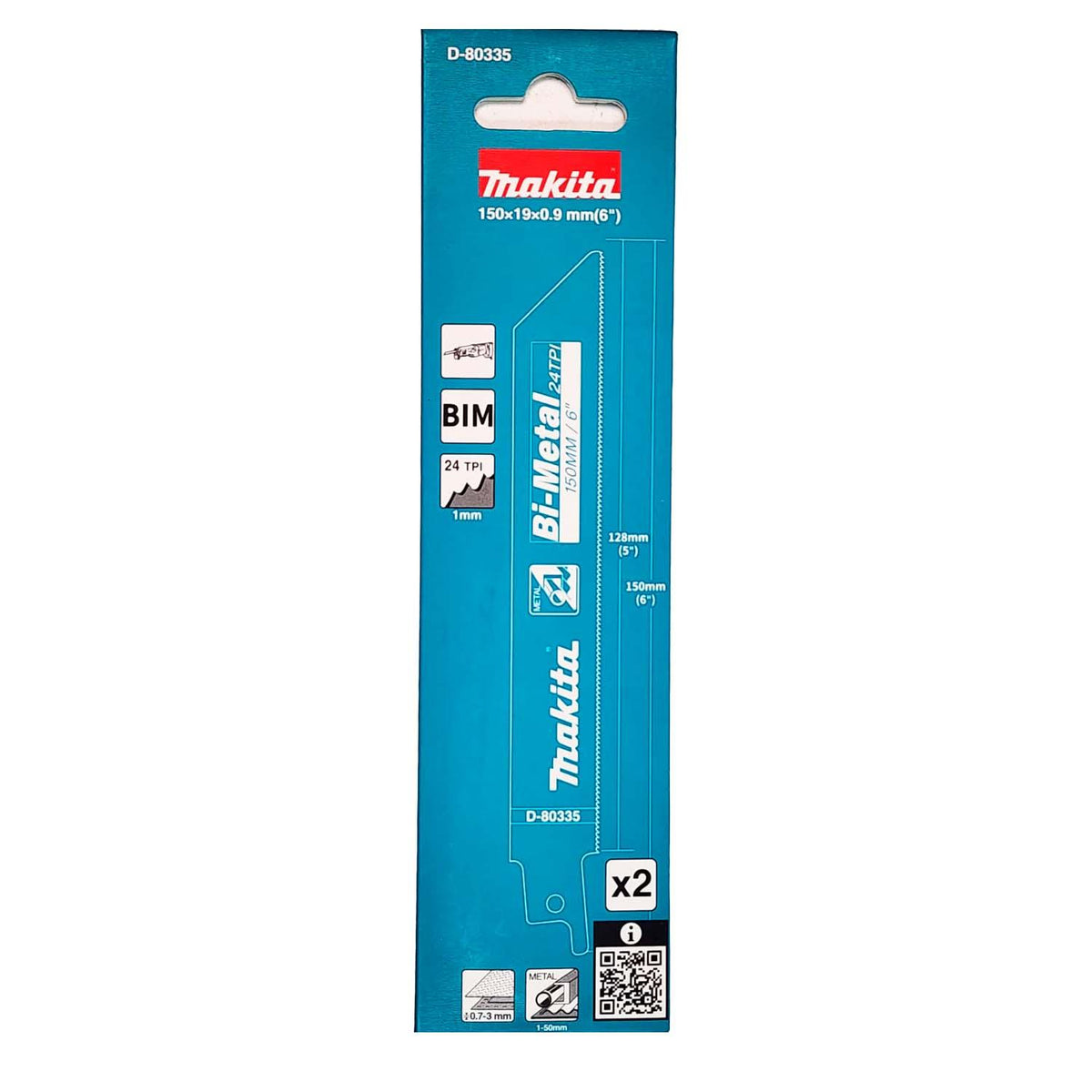 Hoja Sierra Sable Bi-Metal Metal 150mm 24 TPI 2 Pzas Makita - Herram.cl