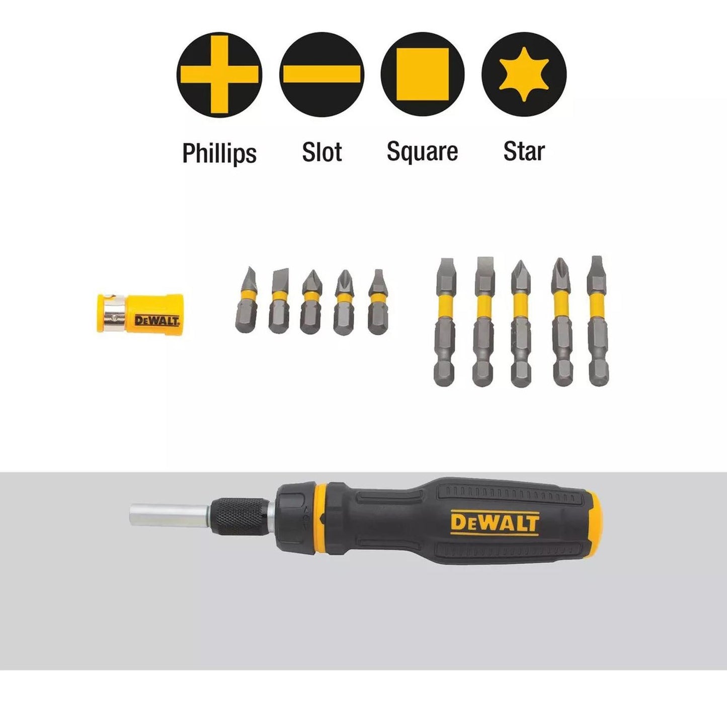 Set Destornillador Telescopico De Trinquete Max Fit 12 Pzas. - DeWALT - Herram.cl