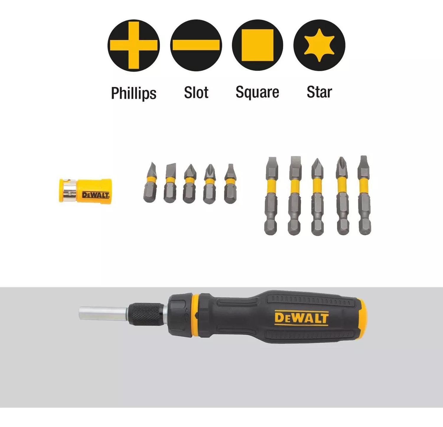 Set Destornillador Telescopico De Trinquete Max Fit 12 Pzas. - DeWALT - Herram.cl