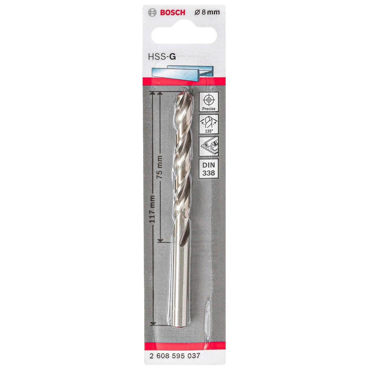 Broca Metal HSS - G 8.0mm - Blister - Bosch - Herram.cl