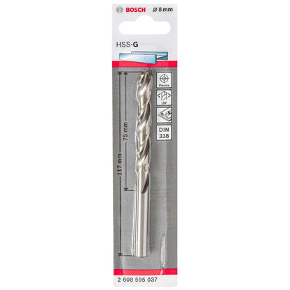 Broca Metal HSS - G 8.0mm - Blister - Bosch - Herram.cl