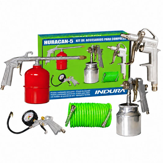 Kit Accesorios Compresor 5 Piezas Indura Huracán 5 105521 - Herram.cl