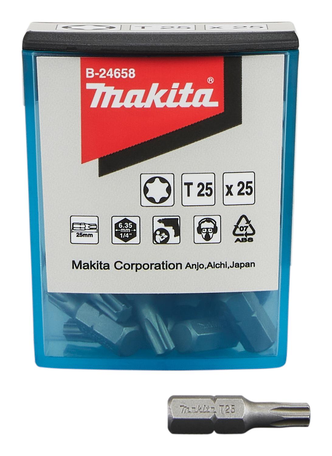 Pack 25 Puntas de Atornillar T25 x 25mm - Makita - Herram.cl