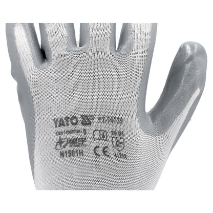 Guantes Trabajo Nylon Nitrilo Talla 10 Yato YT-7474 - Herram.cl