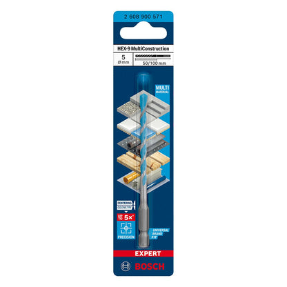 Broca Expert Hex - 9 Multiconstruction Ø5x50x100mm - Bosch - Herram.cl