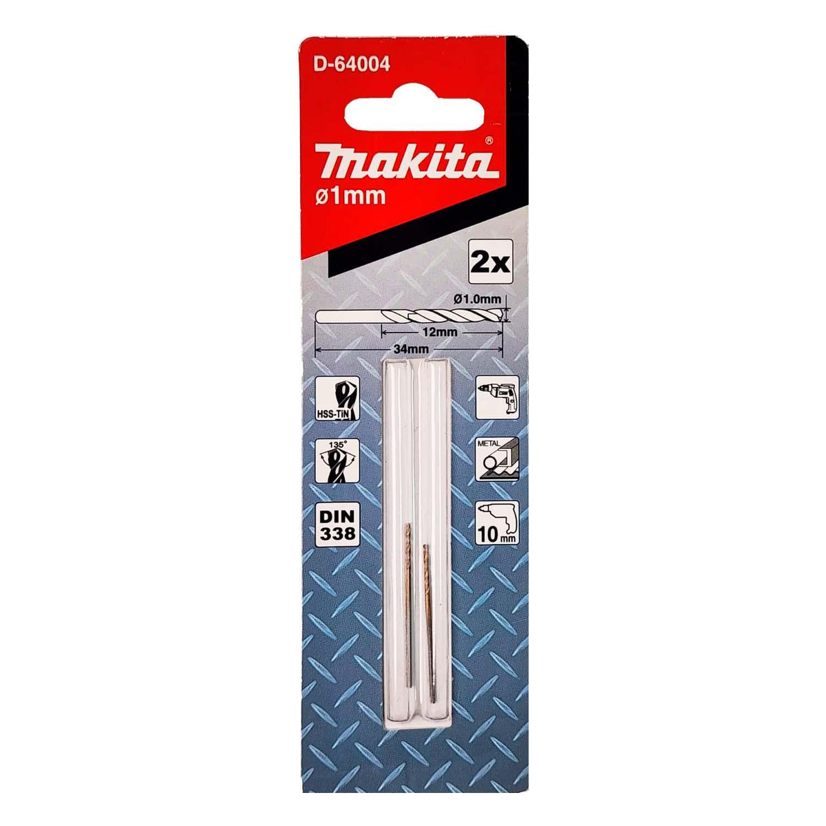 Broca Metal HSS-Tin 1x34mm 2 Pzas - Makita - Herram.cl