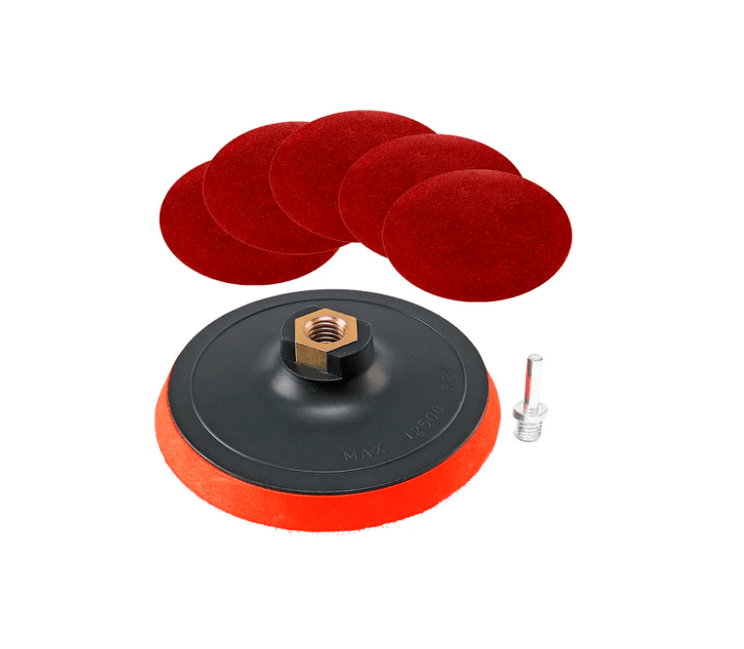 Plato de Goma Con Velcro 4 1/2'' + 5 Lijas - Uyustools - Herram.cl