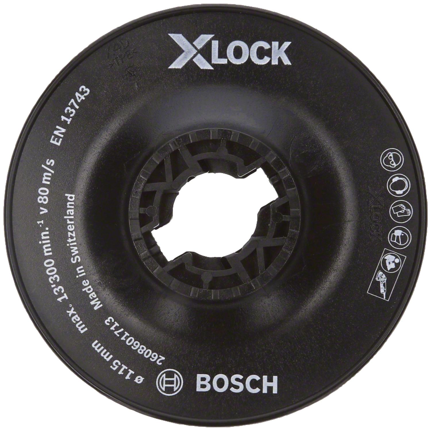 Plato de Goma X - LOCK 115mm - Bosch - Herram.cl
