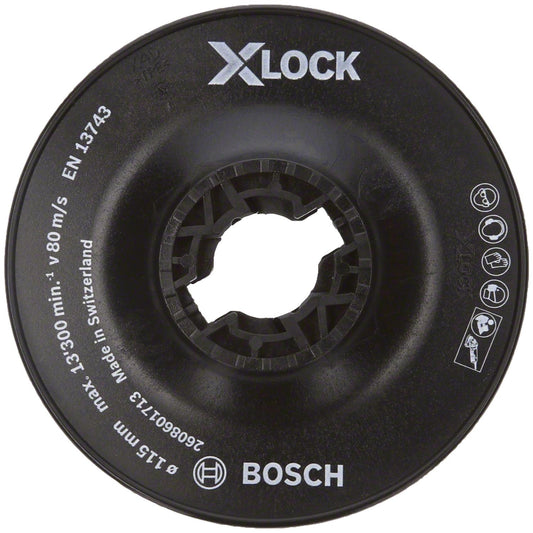 Plato de Goma X - LOCK 115mm - Bosch - Herram.cl