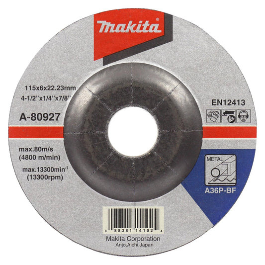 Disco de Desbaste Metal 4-1/2'' 6mm – Makita - Herram.cl