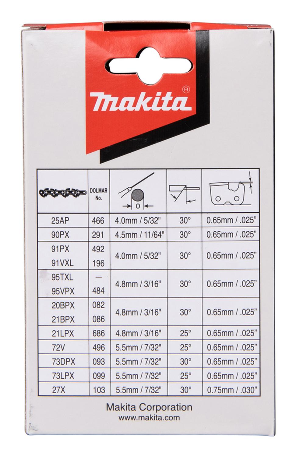 Cadena Para Motosierra 10''/3/8''/1.1mm/40 Eslab - Makita - Herram.cl