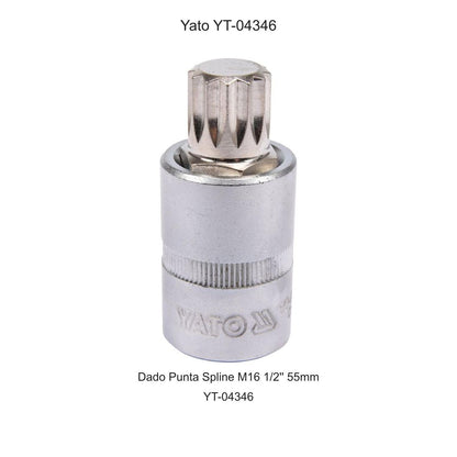 Dado Punta Spline M16 1/2'' 55mm Yato YT-04346 - Herram.cl
