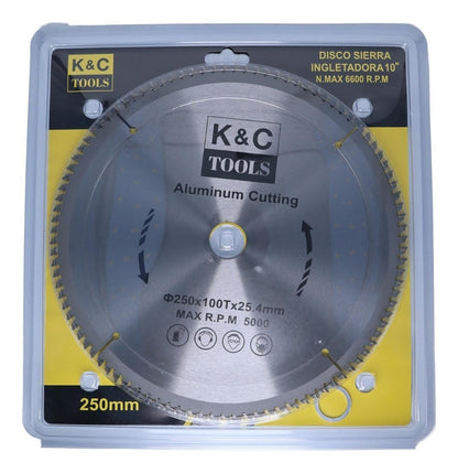 Disco Sierra Circular Para Aluminio 250mm (10'') 100 D - K&C - Herram.cl