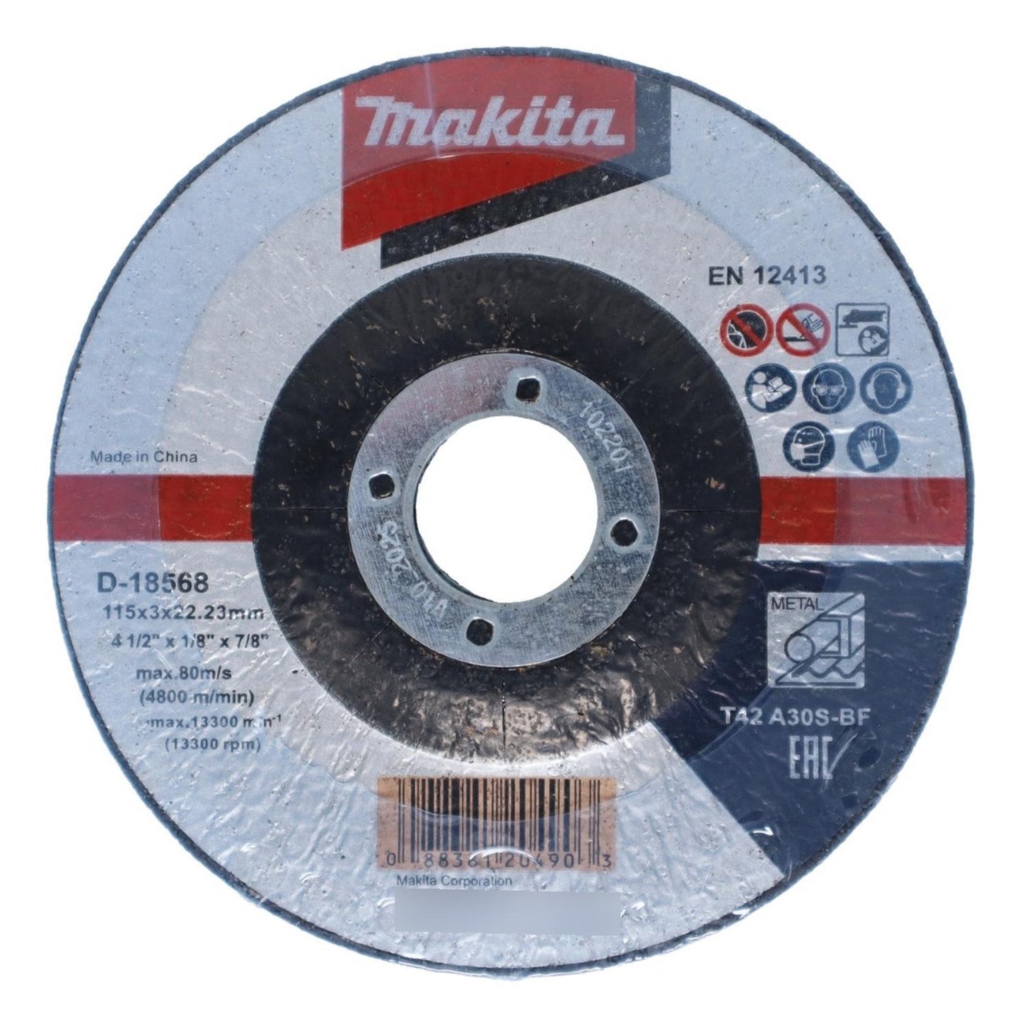 Pack 5 Discos Corte Metal Centro Deprimido 4 1/2''x 3mm - Makita - Herram.cl
