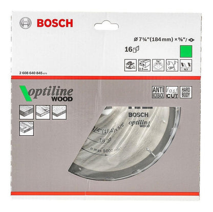 Disco De Sierra Circular Optiline 184mm (7 - 1/4) 16d Bosch - Herram.cl