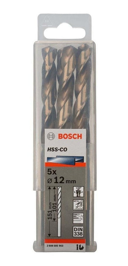Pack 5 Brocas Para Metal HSS - Co 12mm (cobalto) - Bosch - Herram.cl