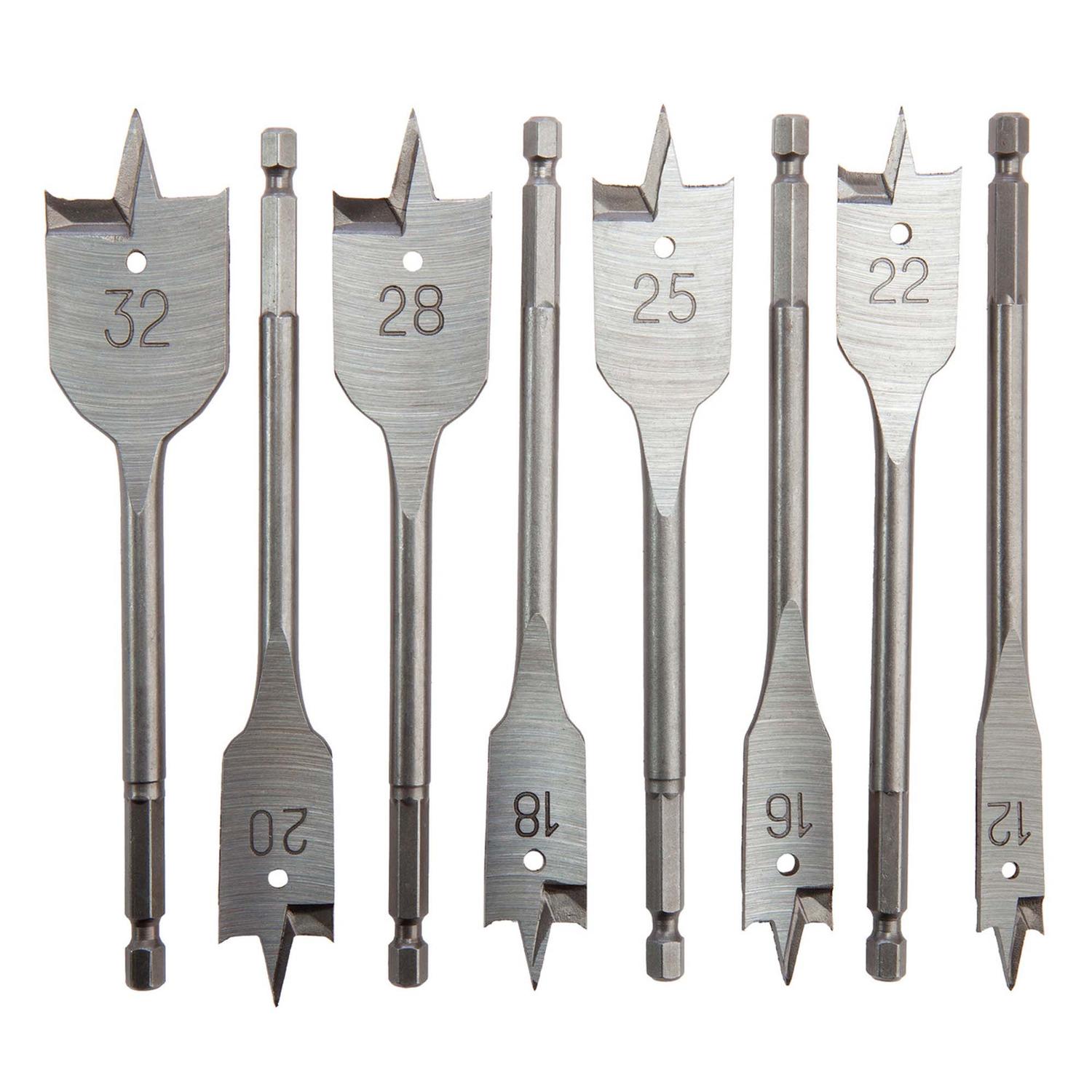 Juego de brocas planas para madera (12 - 32mm) - 8 Pzas - Bahco - Herram.cl