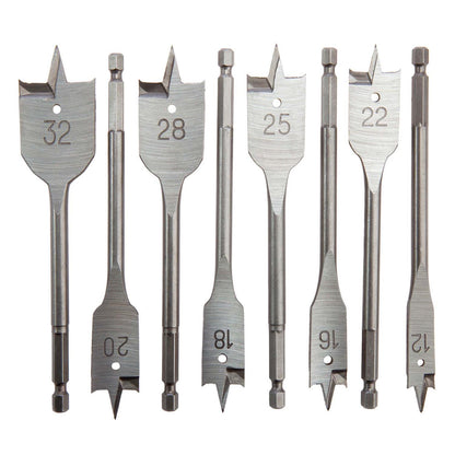 Juego de brocas planas para madera (12 - 32mm) - 8 Pzas - Bahco - Herram.cl