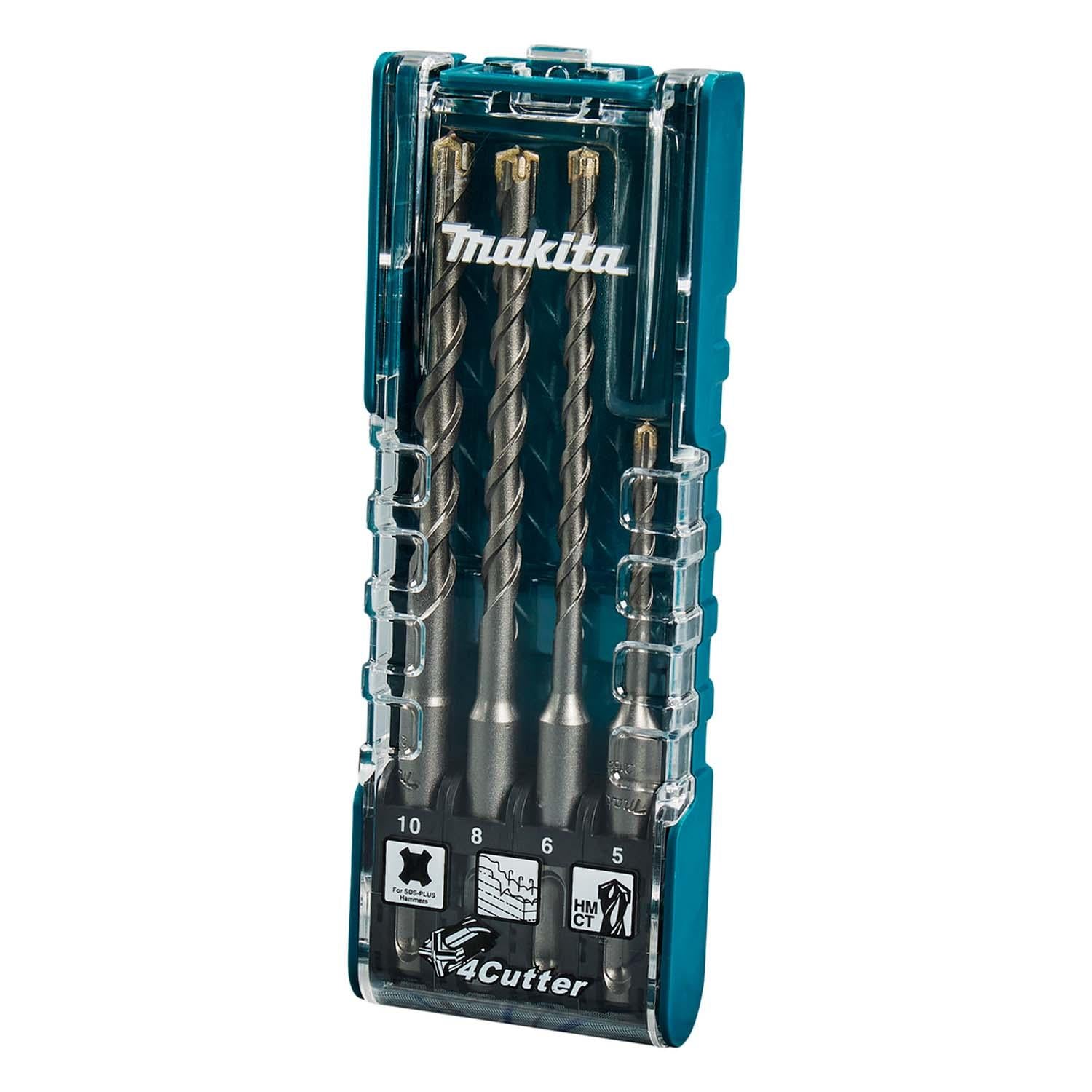 Set Brocas SDS - Plus 4 Aristas (5,6, 8, 10mm) 4 Pzas - Makita - Herram.cl