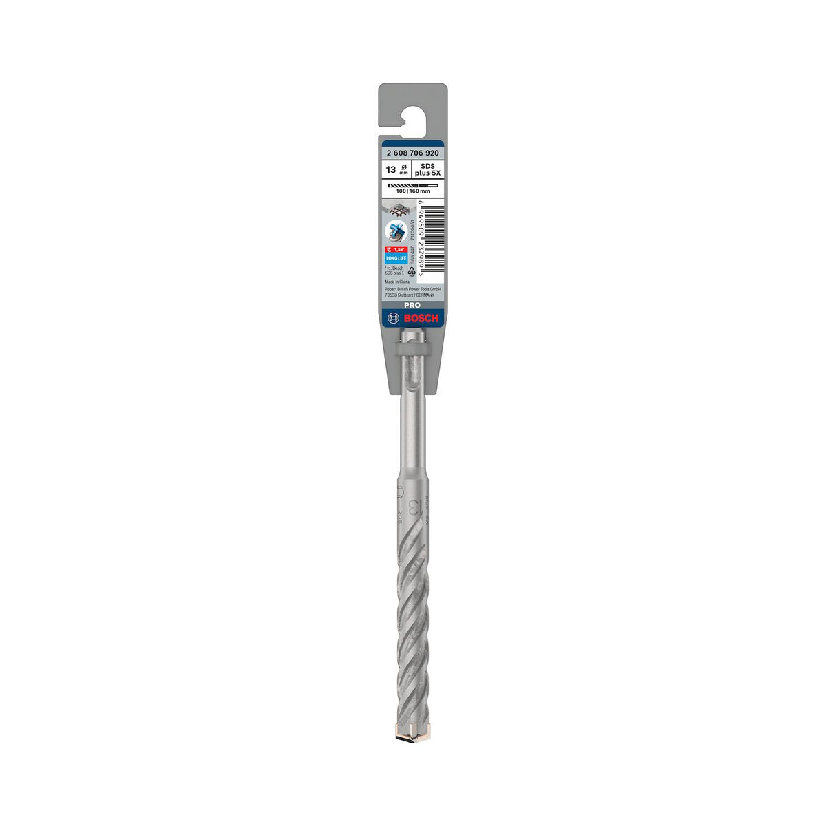 Broca Hormigón Bosch PRO SDS-Plus-5X 13x160mm 4 Filos - Herram.cl