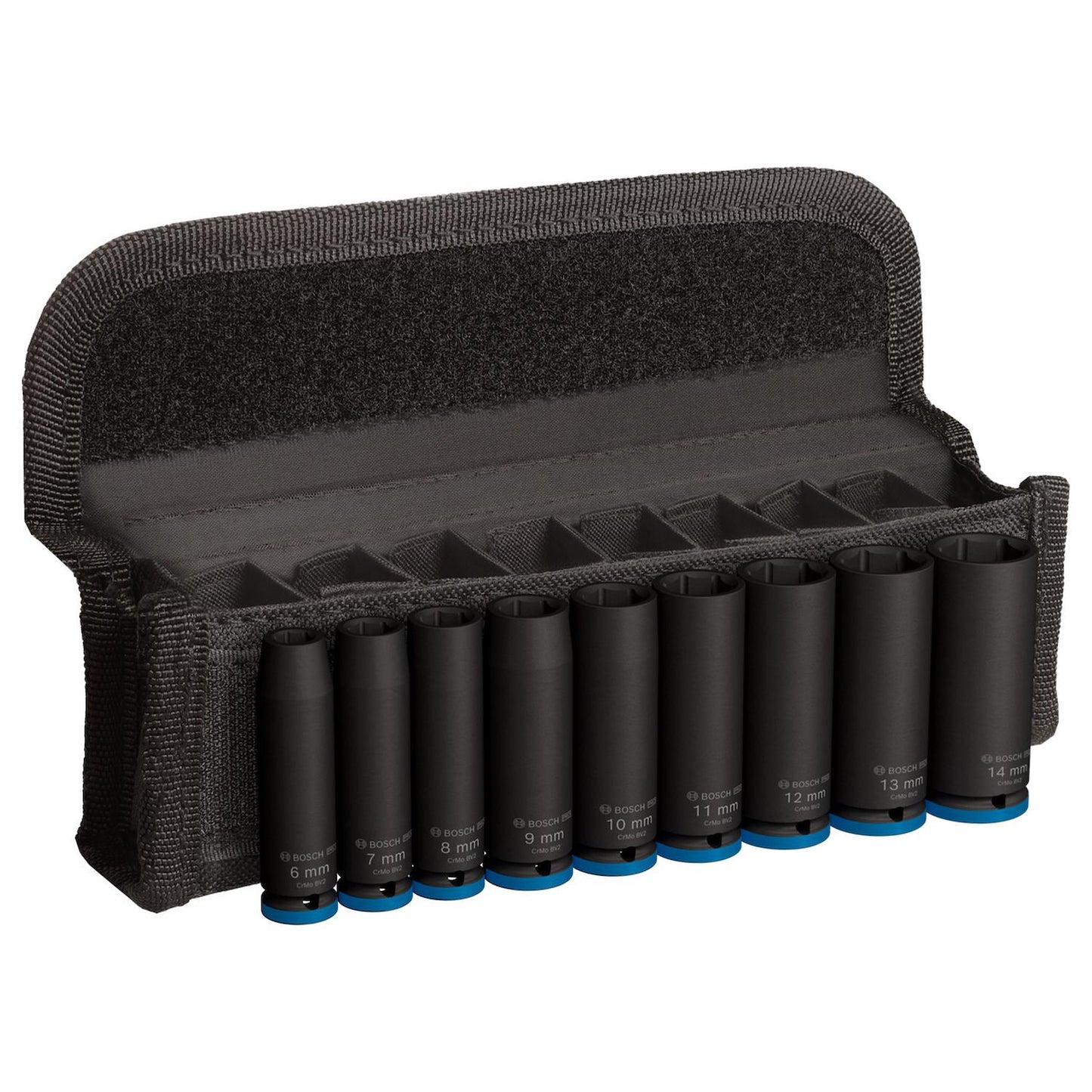 Juego de Dados Largos PRO Impact 1/4'' 9 Pzas - Bosch - Herram.cl